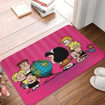 Нескользящий коврик с рисунком мультфильма Mafalda, коврик для гостиной, спальни, Молитвенный ковер, современный декор для дома