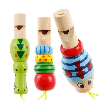 Новое детское деревянное мультяшное животное, Маленький Свисток, Игрушки для раннего обучения, Музыкальный инструмент, Деревянная Детская пряжка для ключей