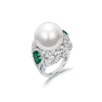 Новое модное винтажное кольцо с пресноводным жемчугом, обручальное кольцо из серебра 925 пробы для женщин, ювелирные изделия для помолвки, подарок для вечеринки
