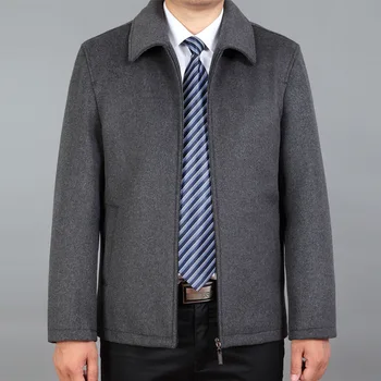 Новое поступление, Модное Осенне-Зимнее Мужское Шерстяное пальто, Короткое Высококачественное Толстое Пальто С Лацканами, повседневное Мужское плюс размер M, L, XL, 2XL, 3XL