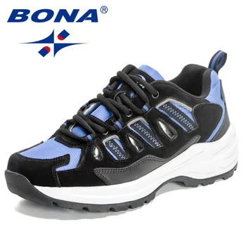 Новые ДИЗАЙНЕРЫ BONA 2023, мужские кроссовки отличного стиля, Спортивная обувь на шнуровке, обувь для прогулок на открытом воздухе, мужские удобные кроссовки