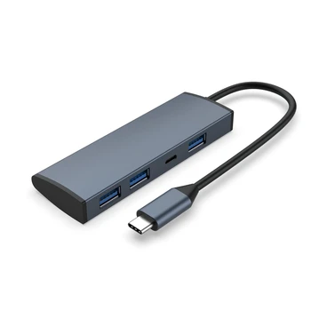 Ноутбук 4 в 1 USB-C, концентратор USB Type C, многопортовый адаптер, док-станция с USB-концентратором 3.0 + TYPE C, используется для легкого ноутбука