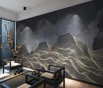 обои beibehang с абстрактными линиями на заказ для гостиной Пейзаж ТВ Фон Художественная роспись обои для домашнего декора украшения