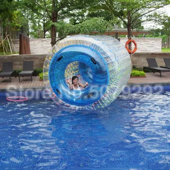 Оборудование для водных игр Водный прогулочный роликовый мяч Надувное роликовое колесо из ПВХ Водонепроницаемое для парка развлечений Бассейн на берегу моря