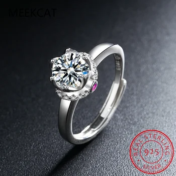 Обручальное кольцо с Муассанитом 5,0 карат, женское кольцо с лабораторным бриллиантом из белого золота 14 Карат, Обручальные кольца из стерлингового серебра, Изысканные ювелирные изделия