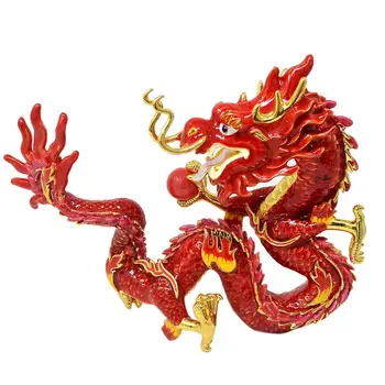 Огненный дракон Фэн-шуй, держащий огненный шар для подавления энергии ссор и конфликтов W4160