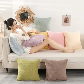 Однотонная подушка-макарон, наволочка на спинку 45*45 см, чехол для подушки, Поясничная подушка для декораторов дома, диван, автомобильное кресло