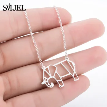 Ожерелье SMJEL Good Lucky Elephant, цепочки для ключиц, Эффектные ожерелья для женщин, украшения для любителей животных, Подарок маме