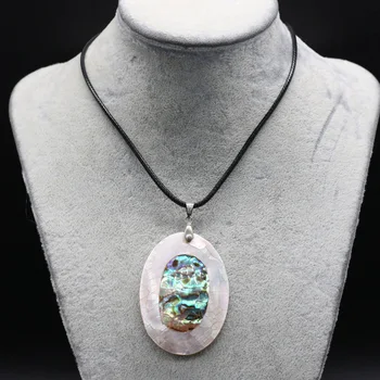 Ожерелье с подвеской из натуральной раковины морского ушка, овальная форма, ожерелье с подвеской из натуральной раковины для женщин, ювелирные изделия, Длина ожерелья 55 см