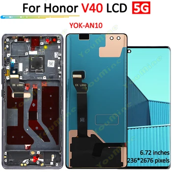 Оригинал для Honor V40 5G/view40 ЖК-дисплей с сенсорным экраном Дигитайзер в сборе для Honor V40 YOK-AN10 LCD + Рамка