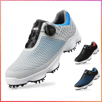 Оригинальные мужские и женские туфли для гольфа на быстром шнурке PGM, шипы, пряжки для ногтей, противоскользящие кроссовки, многофункциональные кроссовки для гольфа