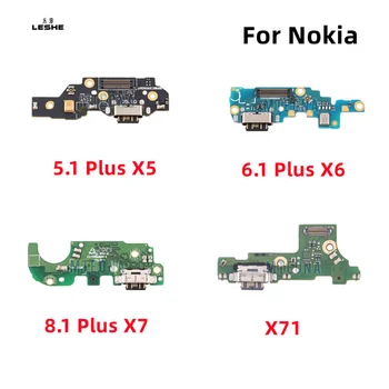 Оригинальный USB порт для зарядки Плата зарядного устройства Гибкий кабель для Nokia X5 X6 X7 X71 5.1 Plus 6.1 8.1 Разъем для док-станции с микрофоном