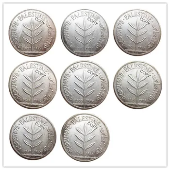 Палестина Набор (1927-1942) 8шт 100-миллиметровая копировальная монета с серебряным покрытием