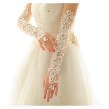 Перчатки невесты для внешней торговли, длинные летние свадебные солнцезащитные перчатки для свадебного платья, кружевные перчатки, производитель оптовая поставка