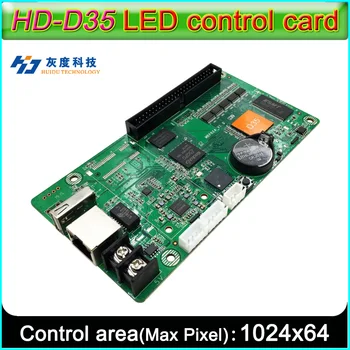Плата управления полноцветным светодиодным дисплеем HD-D35, сетевой RJ45, связь с U-диском, Полосовой контроллер видеоэкрана