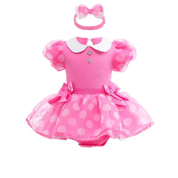 Платье для новорожденных девочек Вечерние платья для девочек на 1 год рождения Платье принцессы Платье Микки и Минни Косплей Мультяшный костюм для девочек
