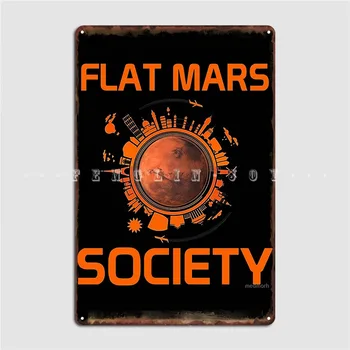 Плоский плакат Общества Марса Металлические таблички Фреска Кинотеатр Кухня Винтажный жестяной плакат с вывеской