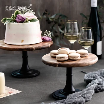 Подставка для торта Деревянная Тарелка Тарелка с высокими Ножками Украшение полки для десертов на свадьбу, День Рождения, Украшение подноса для десертов