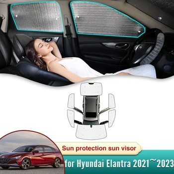 Полное Покрытие для Hyundai Elantra CN7 Avante 2021 ~ 2023 i30 Седан Солнцезащитный Козырек Автомобиля Солнцезащитный Козырек Лобового Стекла Боковое Стекло Затемняющий Протектор