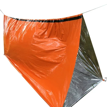 Портативный Легкий Аварийный спальный мешок на открытом воздухе с мешком на шнурке для кемпинга, Набор для выживания в аварийной тепловой палатке