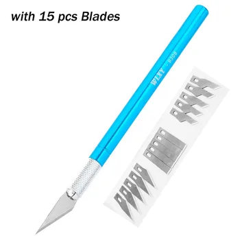 Прецизионный набор художественных ножей, более серьезный Разделочный нож с 15 лезвиями, Ножи для резки дерева, кожи, бумаги, инструмент для резьбы, ручной инструмент 