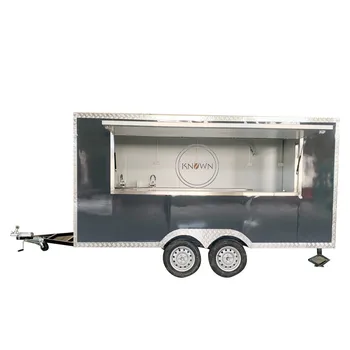 Прицеп для уличного фаст-фуда длиной 4 м Тележка для мороженого и кофе Передвижной киоск для хот-догов Грузовик для продажи закусок Продовольственный фургон 