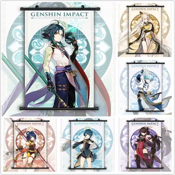 Прокрутка настенного плаката с печатью Genshin Impact HD