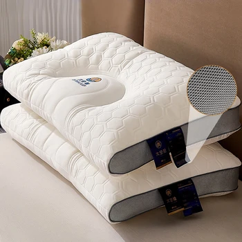 Резиновые подушки для защиты позвоночника в спальне, Дышащая сетка, Помогают уснуть, Латексная подушка от Боли в шее во время сна подушка ортопедическая