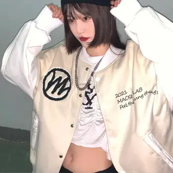 Ретро одежда осень Американский новый стиль бейсбольная форма для хай-стрит куртка женская модная пара куртка женские корейские пальто