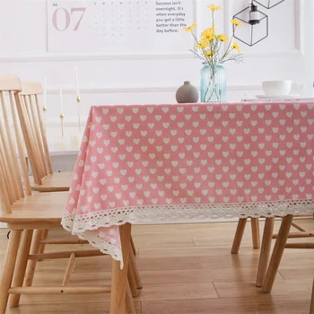Розовая скатерть в виде сердечка, Кружевная подушка для обеденного стола, Чайный столик, Скатерть для пикника