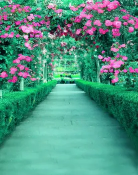 розовые цветы и зеленые листья 5x7 футов, фоновые рисунки, реквизит для фотосъемки, студийный фон