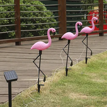 Светодиодная лампа Flamingo на солнечной батарее для газона, наружный садовый светильник на солнечной энергии, водонепроницаемая дорожка во дворе, декоративные светильники для дорожки во внутреннем дворике, во дворе