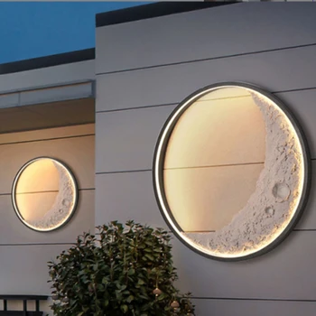 Светодиодные настенные светильники Texture Moon DIY Lunar Soil Face Crescent Ландшафтное освещение Декоративные настенные светильники в коридоре отеля
