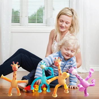 Сенсорные игрушки с шипучими трубками в виде жирафа, Новинка, Пружинящая игрушка-непоседа, стрейч-трубка, игрушка для снятия стресса для детей, подарок на День рождения для взрослых, сувениры для вечеринок