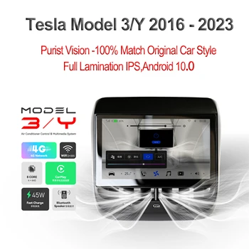Сенсорный Android Для Tesla Model 3 Y 2016 2017 2018 2019 2020 2021 2022 2023 Мультимедийный GPS Автомобильный Навигатор Стерео Радио del Player