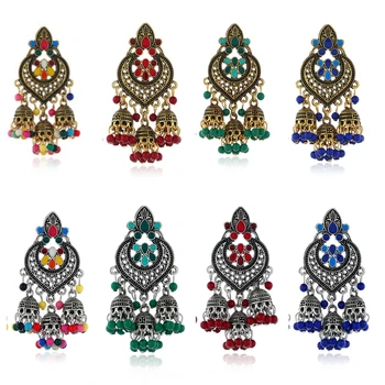 Серьги в богемном стиле, серьги-колокольчики из уникального сплава, Экзотические фарфоровые бусины, модные серьги для женщин