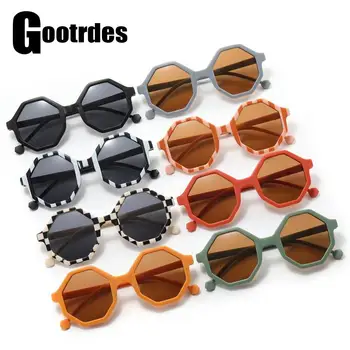 Симпатичные многоугольные солнцезащитные очки для детей, мальчиков и девочек, модные солнцезащитные очки для улицы, оттенки детских очков для защиты глаз UV400