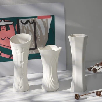 Современная керамическая ваза с гидропонным орнаментом в скандинавском стиле, белое минималистичное креативное украшение для дома, гостиной, цветочная композиция, ваза