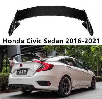 Спойлер для Honda Civic Седан 2016 2017 2018 2019 2020 2021 Заднее Крыло, выступ Хвоста, Спойлеры багажника, ABS Краска, Карбоновый стиль Type-R