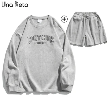 Спортивный костюм Una Reta Для мужчин, Новая повседневная мужская одежда, пуловеры с буквенным принтом, толстовки и шорты, хлопковые мужские комплекты