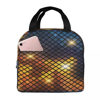 Сумка для ланча с абстрактной мозаикой, портативный термоохладитель, ланч-бокс для Бенто, сумка для хранения для пикника, чехол