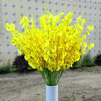 Танцующая Орхидея Свадебный цветок Желтый ВенксиНьфаленопсис Украшение дома Искусственное Имитационное растение