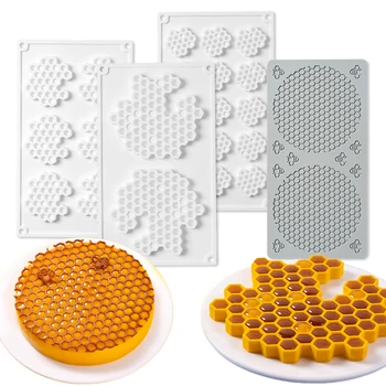 Формы для помадки Meibum Bee Honeycomb Силиконовые формы для торта, украшения кексов, десертов, формы для выпечки кухонных кондитерских изделий