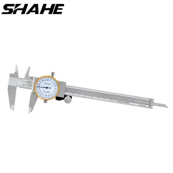 ШАХЕ 6-дюймовый штангенциркуль с циферблатом 0,02 мм Из нержавеющей стали Штангенциркуль с нониусом Противоударный метрический Измерительный инструмент